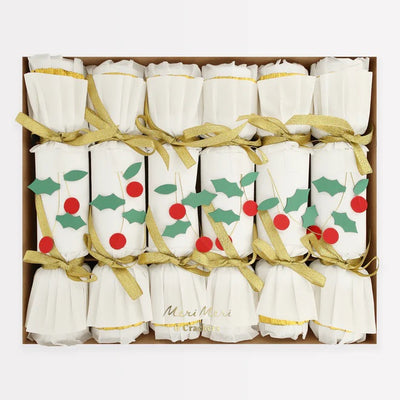 Holly Berry and Gold Christmas Crackers