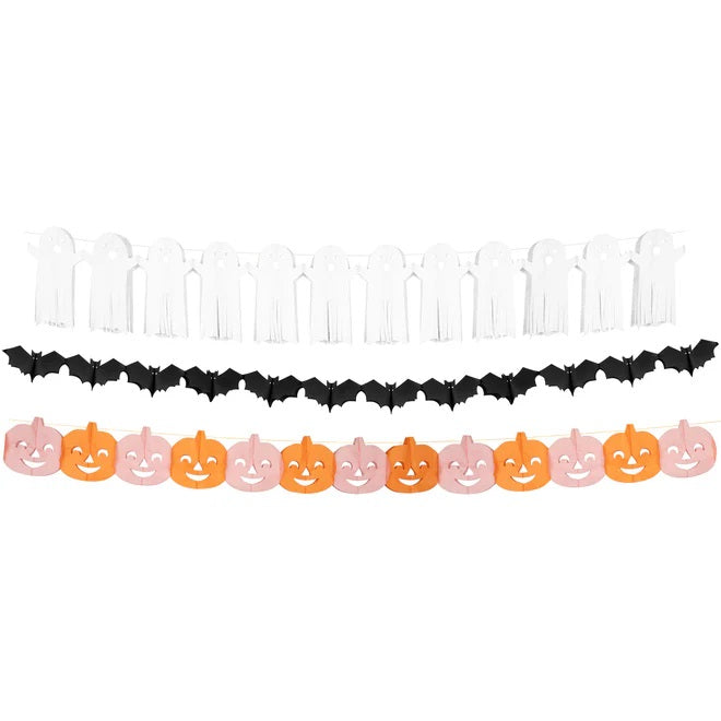 Tissue Paper Halloween Garlands - Pack of Three