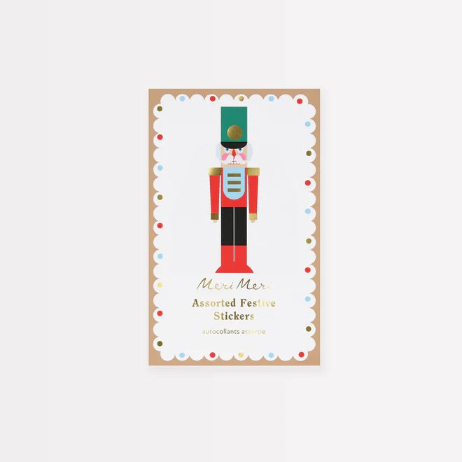 Box of Festive Christmas Stickers - Nutcracker