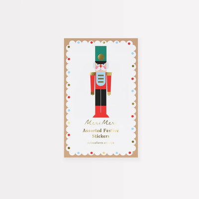 Box of Festive Christmas Stickers - Nutcracker