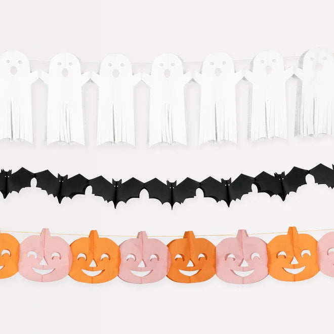 Tissue Paper Halloween Garlands - Pack of Three