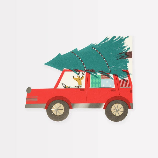 Driving Reindeer Festive Napkins