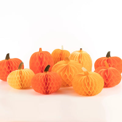 Honeycomb Pumpkins - Pack of Ten