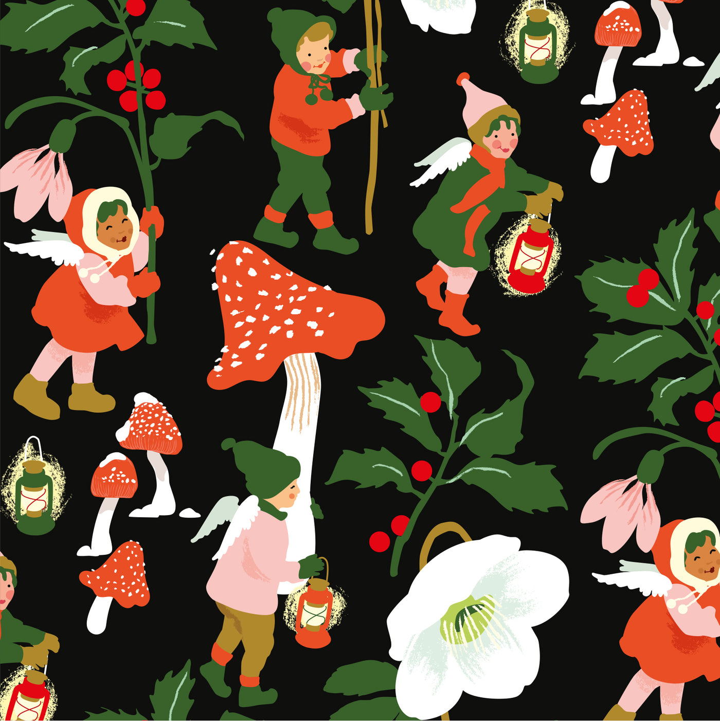 Angels & Lanterns Wrapping Paper Sheet