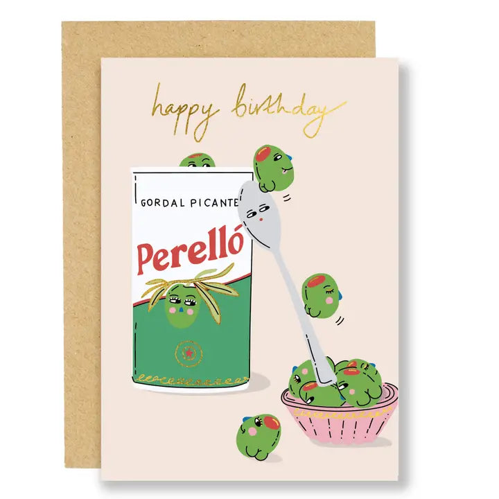 Picante Olive Foiled Birthday Card