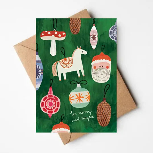 Ornaments Merry and Bright Card