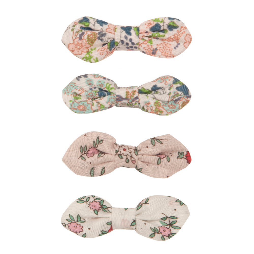 Mimi and Lula Hair Clips - Flora Bow Pack of 4