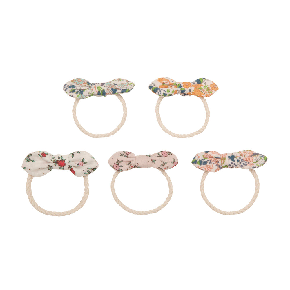 Mimi and Lula Hair Elastics - Flora Bow Pack of 5