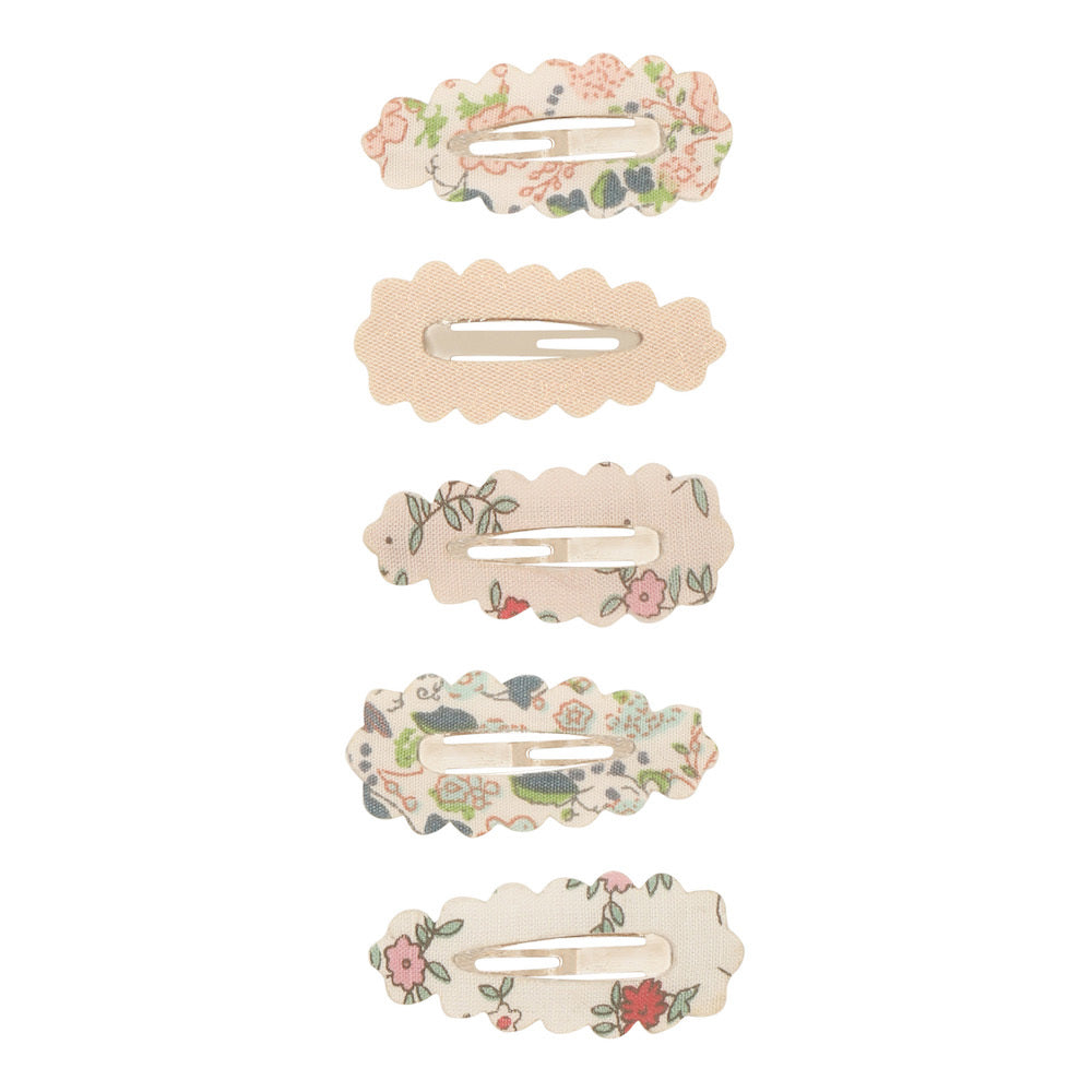 Mimi and Lula Clic Clac Hair Clips - Scalloped Floral Pack of 5