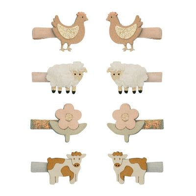 Mimi and Lula Mini Hair Clips - Farm Animals Pack of 8