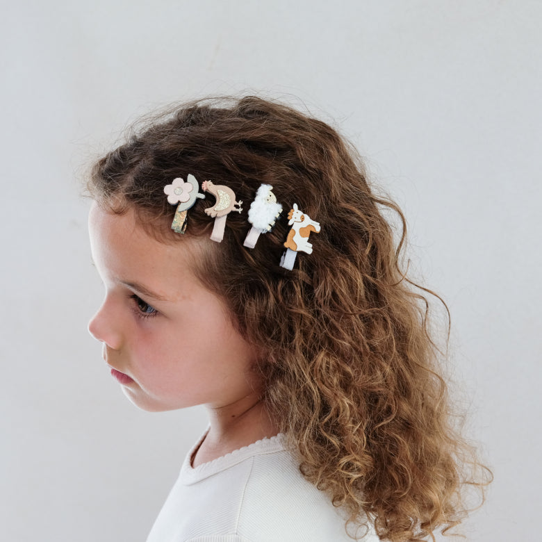 Mimi and Lula Mini Hair Clips - Farm Animals Pack of 8