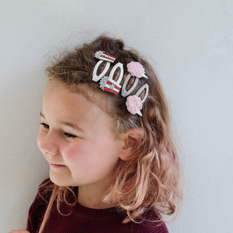 Mimi and Lula Clic Clac Hair Clips - Popcorn & Candyfloss Pack of 4