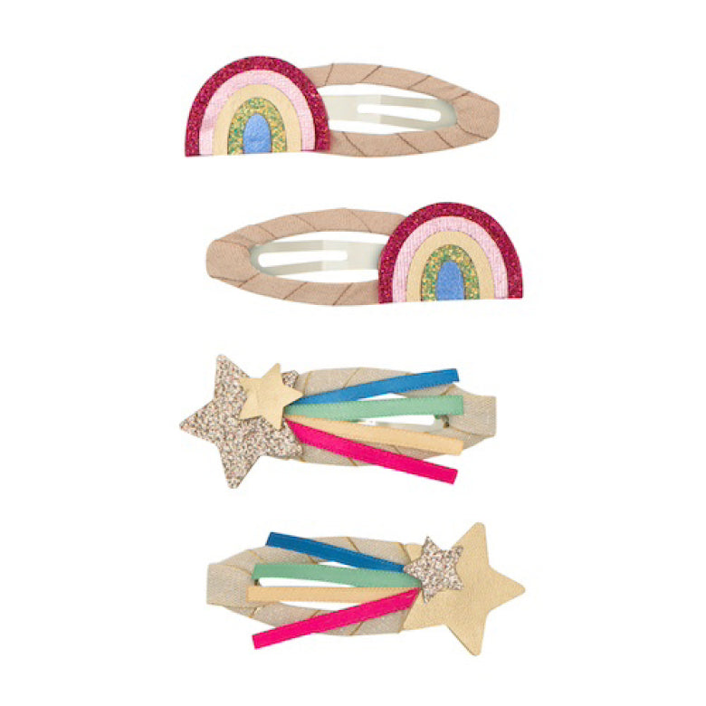 Mimi and Lula Clic Clac Hair Clips - Disco Over The Rainbow Pack of 4