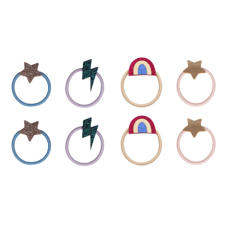 Mimi and Lula Hair Elastics - Rainbow Pack of 8