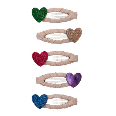Mimi and Lula Clic Clac Hair Clips - Jazzy Heart Pack of 5