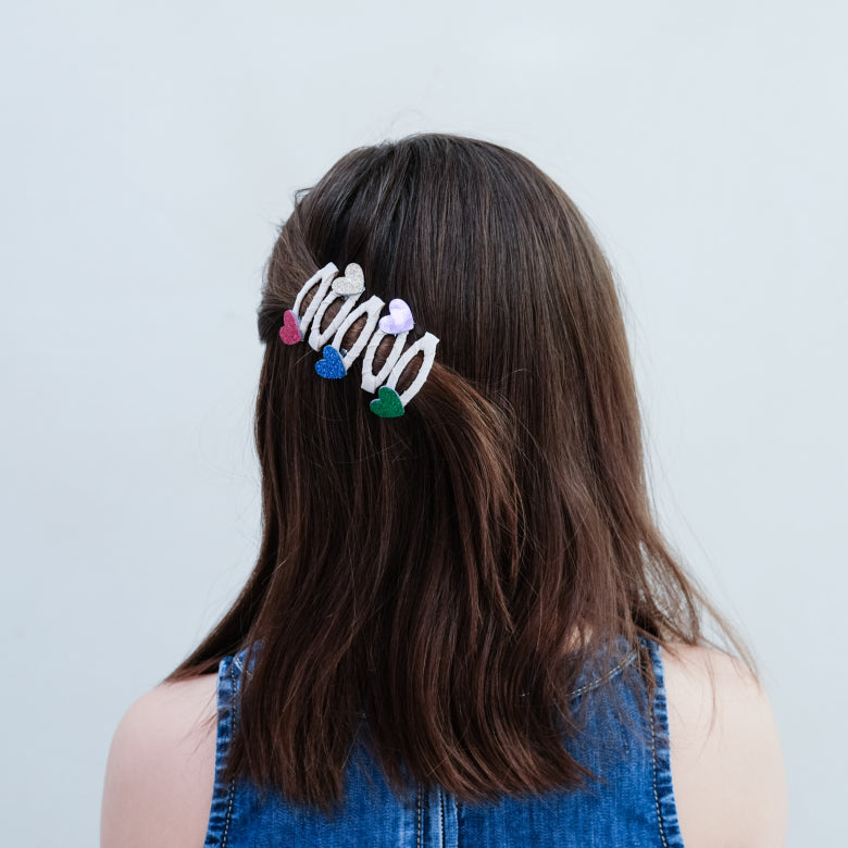 Mimi and Lula Clic Clac Hair Clips - Jazzy Heart Pack of 5