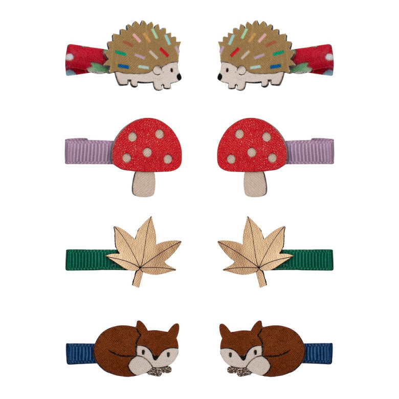 Mimi and Lula Mini Hair Clips - Autumn Woodland Pack of 8