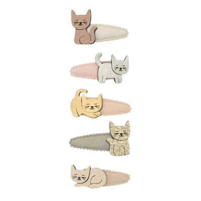 Mimi and Lula Clic Clac Hair Clips - Kitty Cat Pack of 5