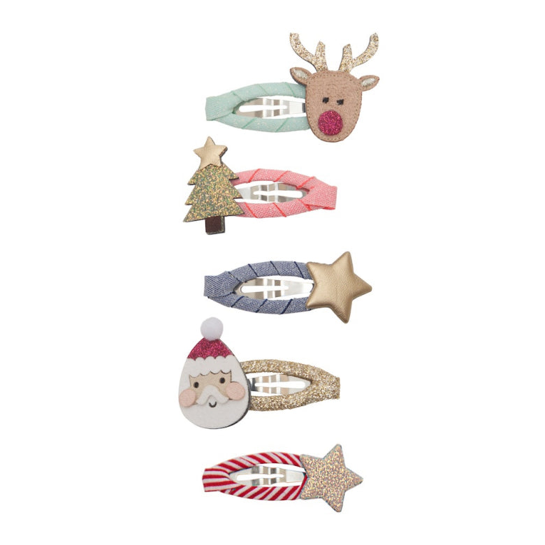 Mimi and Lula Clic Clac Hair Clips - Santa & Rudpolph Pack of 5