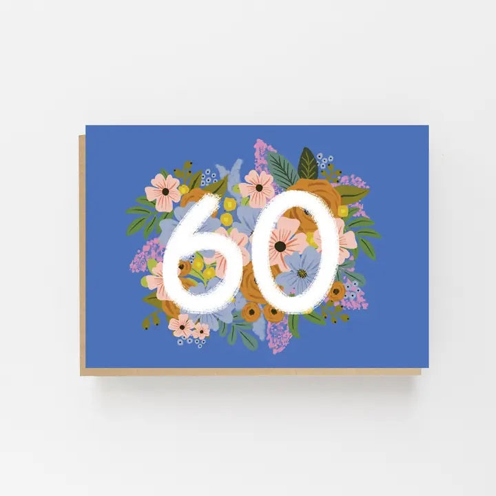 60th Floral Birthday Card