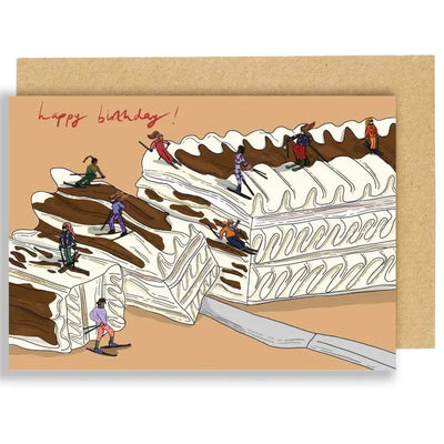 Skiing in Viennetta Themed Birthday Card