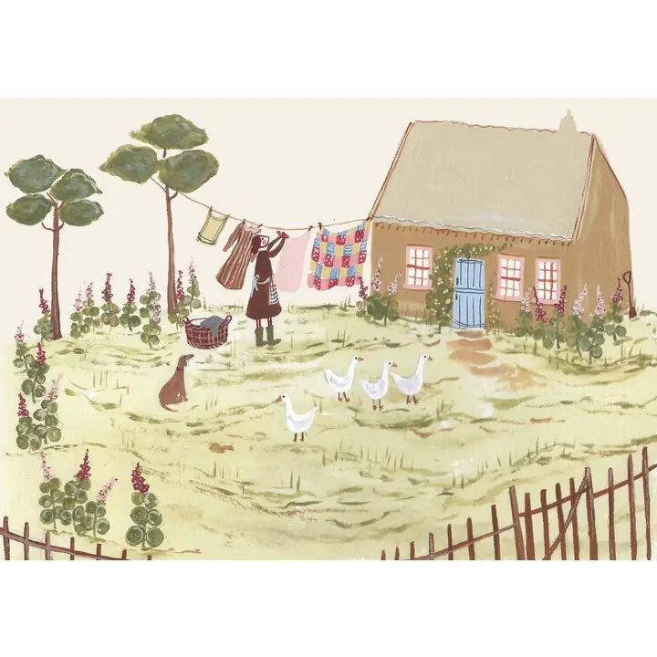 Geese In The Garden Card