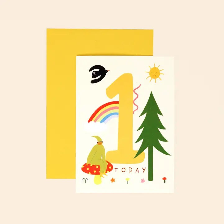 Age 1 Birthday Forest Card