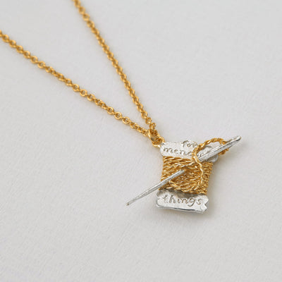 Twine & Needle 'For Mending Things' Necklace - Gold Plate