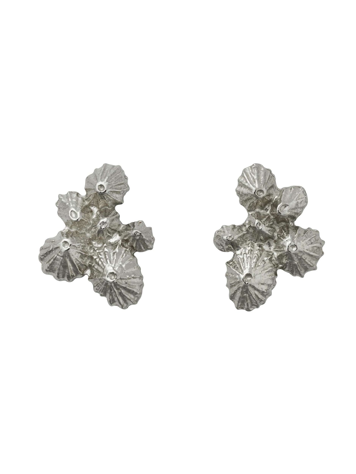 Limpet Cluster Stud Earrings - Silver