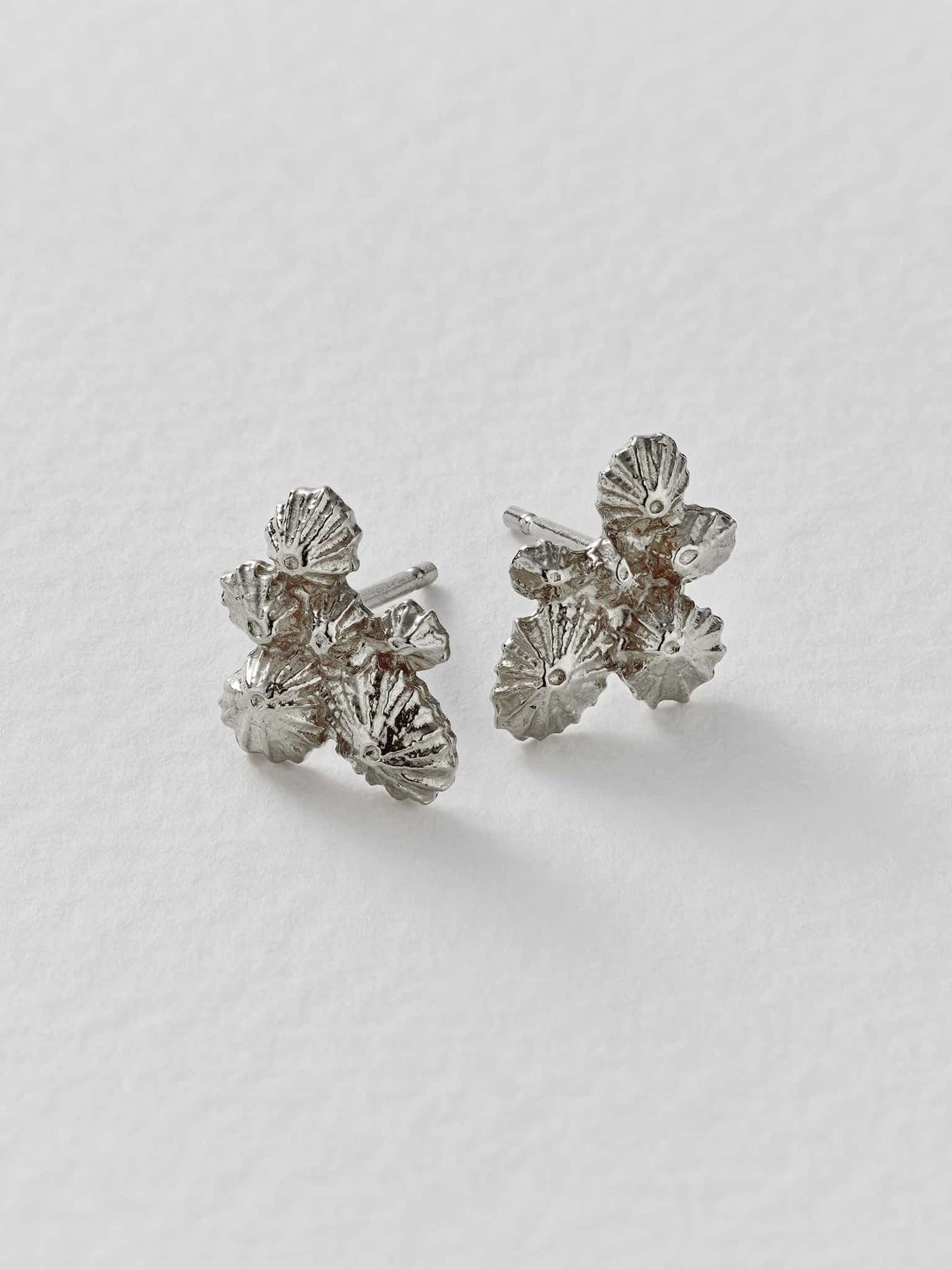 Limpet Cluster Stud Earrings - Silver