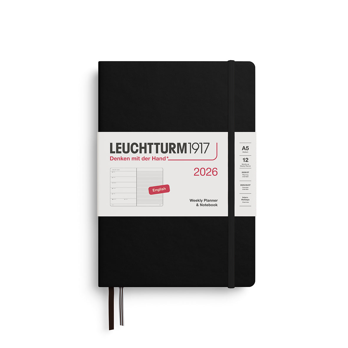Leuchtturm A5 Weekly Planner & Notebook - 2026