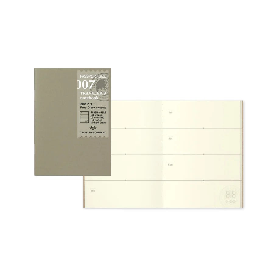 007 Free Weekly Diary - Passport TRAVELER'S Notebook Insert