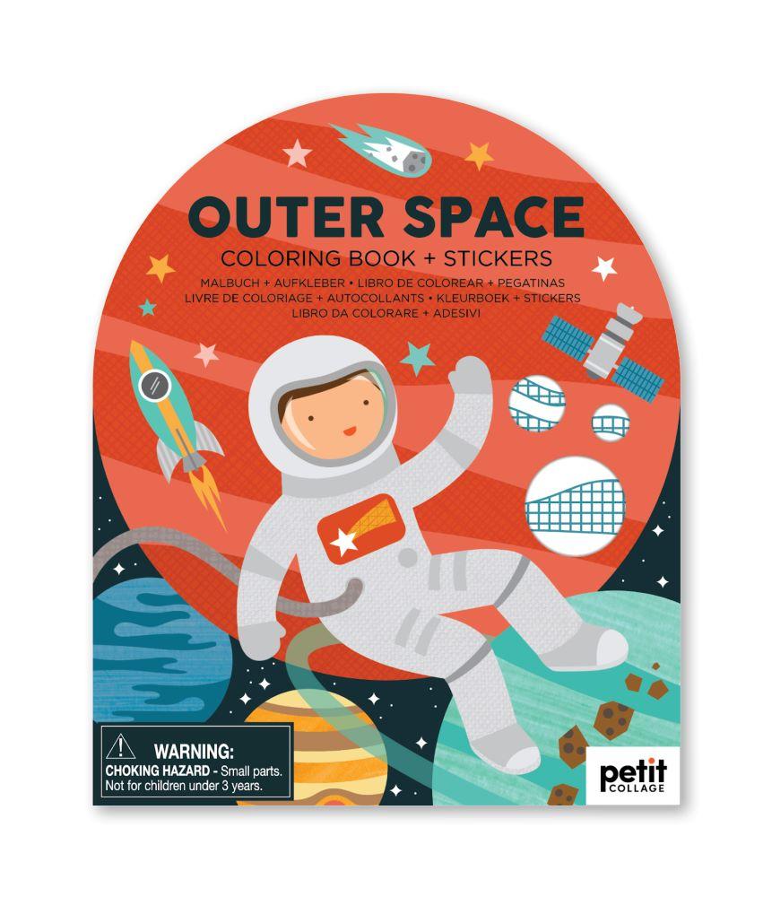 Colouring Book with Stickers - Outer Space