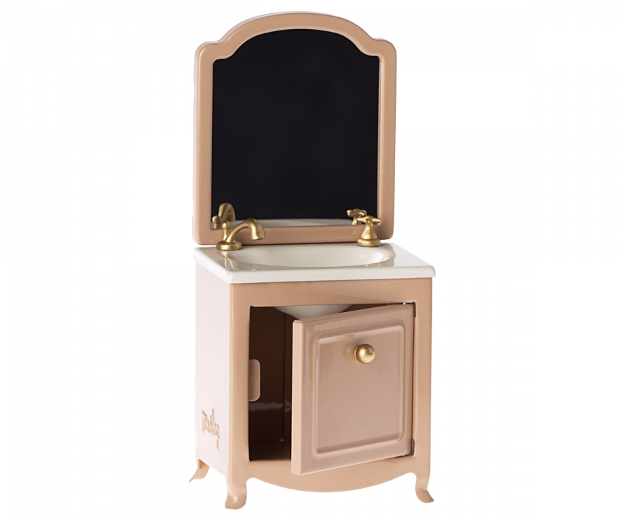 Maileg Sink Dresser with Mirror - Dark Powder