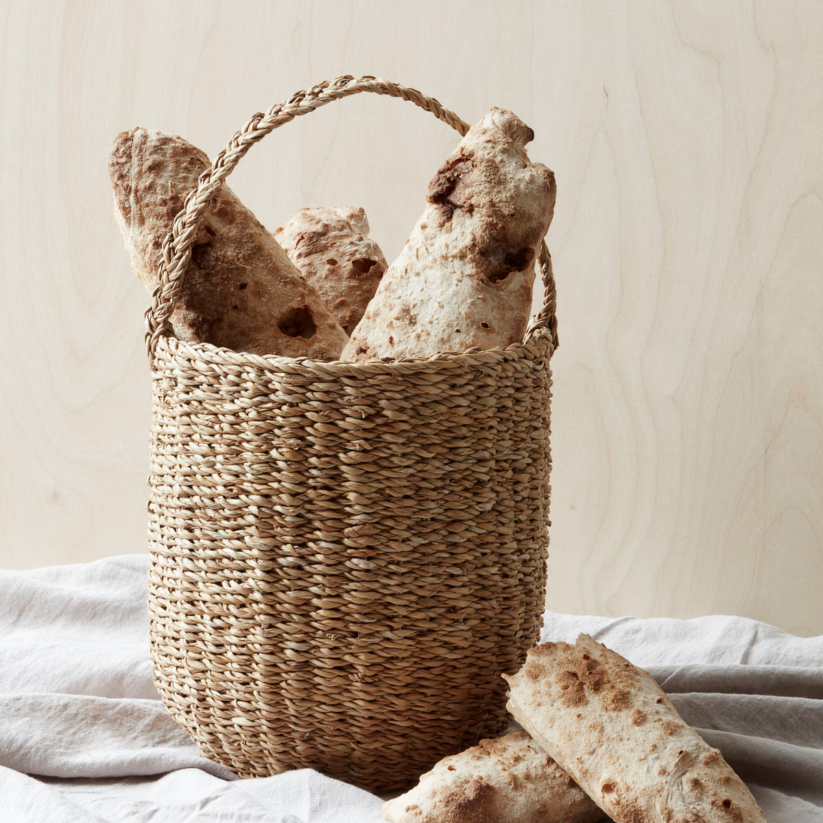 Seagrass Storage Basket with Handle
