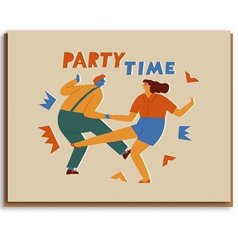 Party Time Birthday Greetings Card by Taisiia Kordiukova