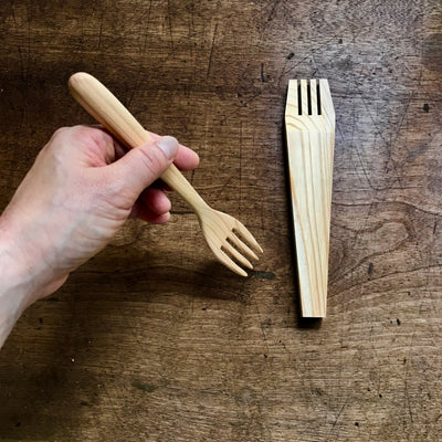 Japanese Wooden Fork Carving Kit