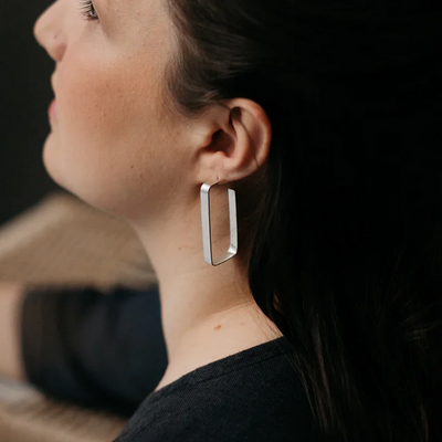 Matte Rectangle Statement Hoops