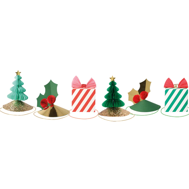 Mixed Christmas Party Hats Pack of 6