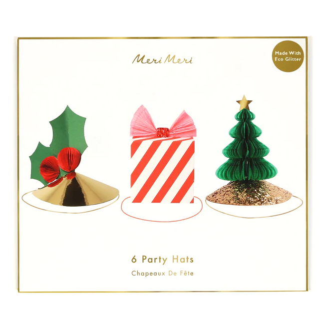Mixed Christmas Party Hats Pack of 6