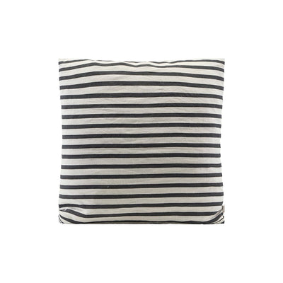 Linen Cushion Cover - Black and Grey Stripe 60x60cm