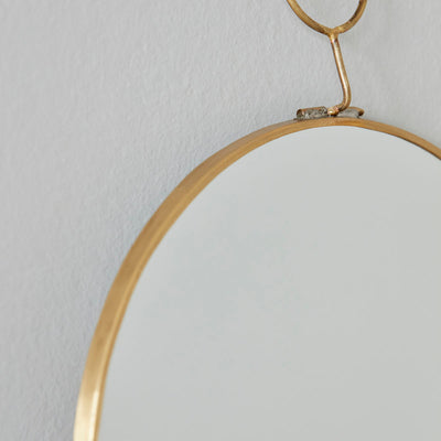 Round Brass Loop Mirror
