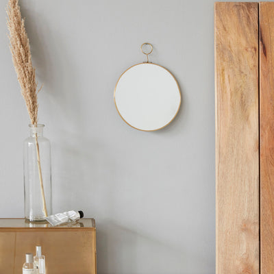 Round Brass Loop Mirror