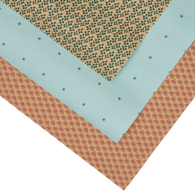 Three Rolls of Christmas Gift Wrap - Multi Patterns