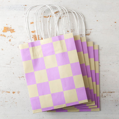 Pack of Five Paper Gift Bags - Checkerboard