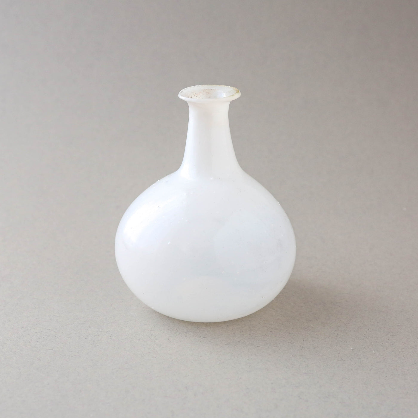 12cm Recycled Milk Glass Shaped Bud Vase - White