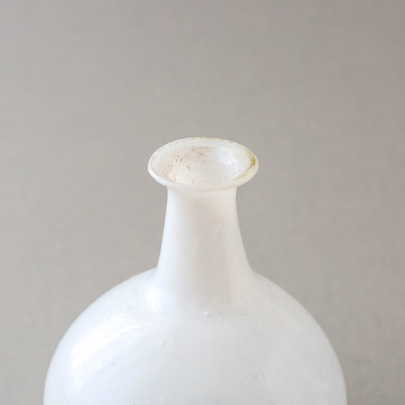 12cm Recycled Milk Glass Shaped Bud Vase - White