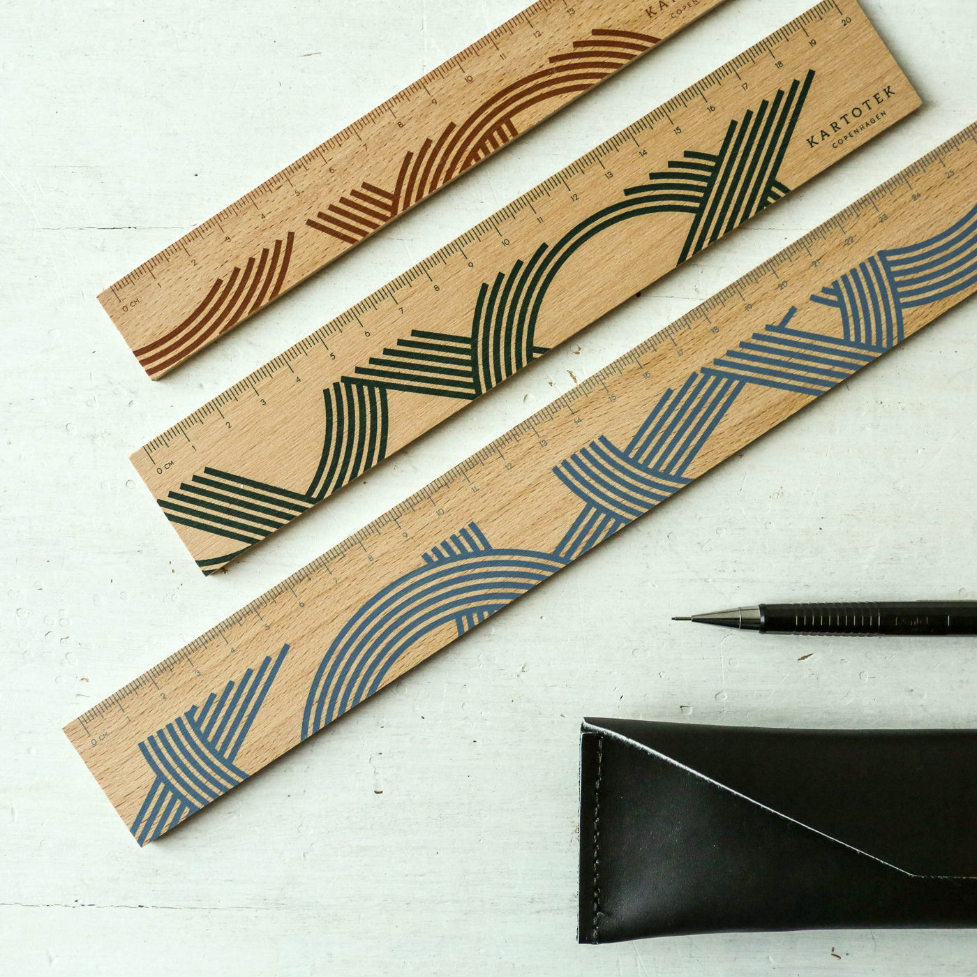 Organic Lines Wooden Rulers