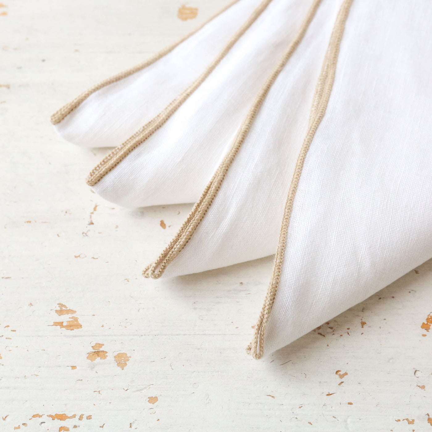 Set of Four Washed Linen Napkins - White