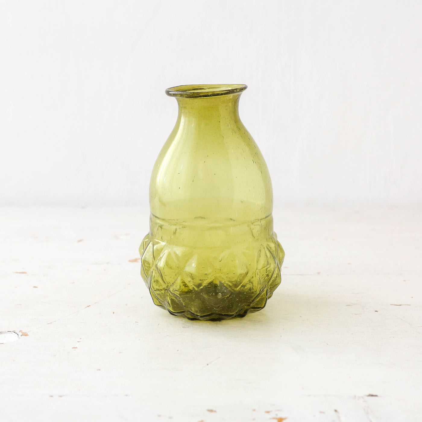 12cm Recycled Glass Bud Vase - Green